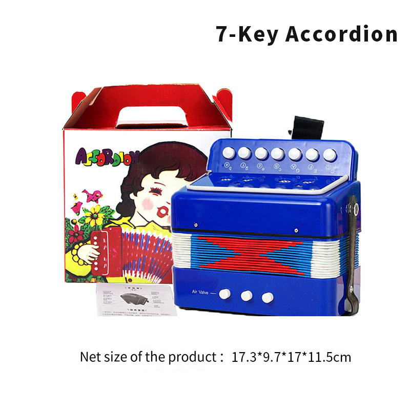 Accordéon 7 touches bleu