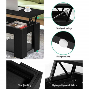 Adjustable Multifunctional Coffee <strong>Table</strong> <strong>With</strong> Hidden Storage <strong>Drawer</strong> Compartment Stainless Steel Leg <strong>End</strong> <strong>Table</strong> - Product Image 5