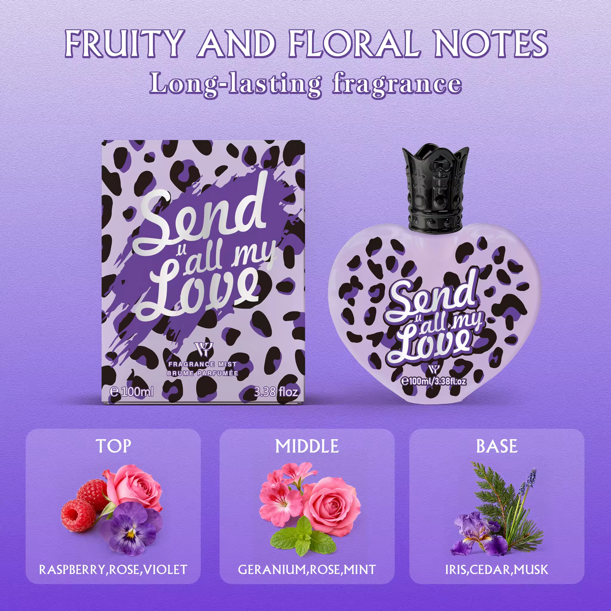 LU1004 Send u all my love-RASPBERRY, GERANIUM, IRIS