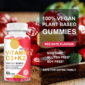 Hữu cơ Vitamin tổng hợp Gummies Vitamin D3 K2 60pcs Gummy bổ sung sức khỏe xương Vitamin tổng hợp Gummies - Product Image 5
