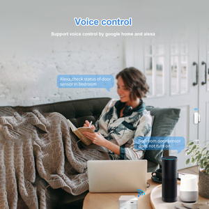 Tuya Smart ZigBee Sensor de contacto de puerta y ventana Detector inalámbrico de hogar inteligente para aplicación abierta/cerrada Alarma remota Red WiFi - Product Image 4