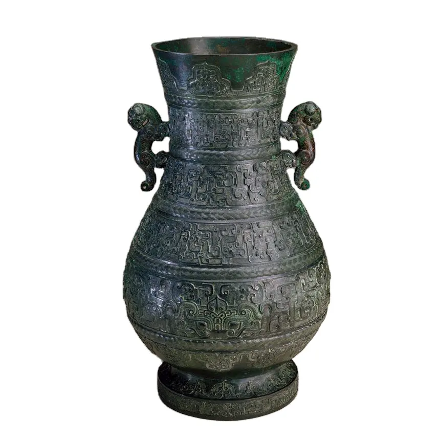 Vaso de bronze antigo grande, vaso decorativo de bronze chinês para uso externo