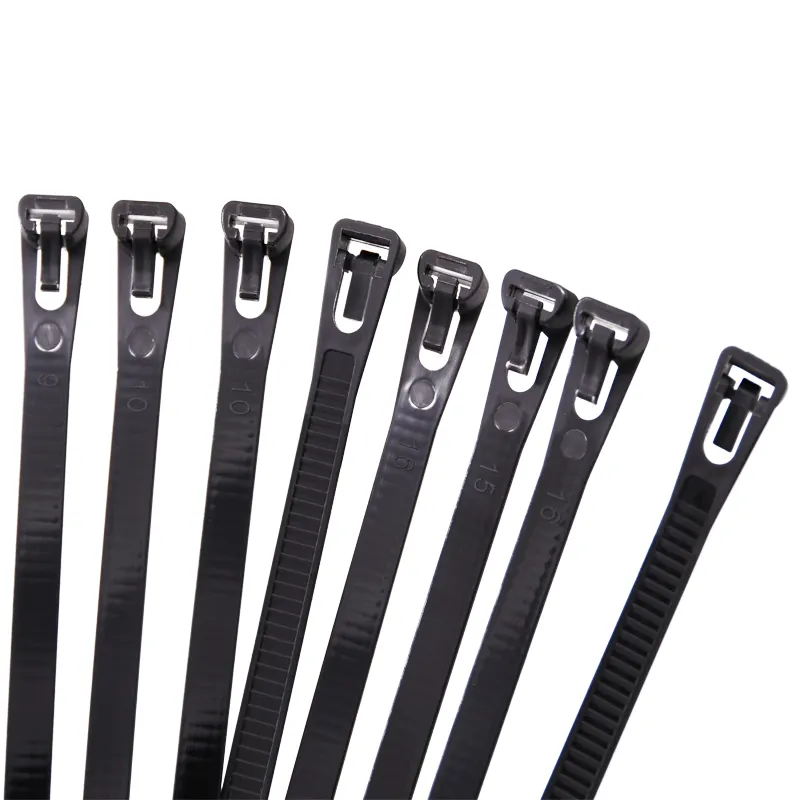 Releasable Cable Tie 7.6*200 MM Proteção UV Ajustável Zip Laços Reutilizáveis Cable Ties