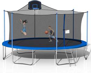 Iunnds 10ft חיצוני טרמפולינה עם רשת, בטוח בטוחה טרמפולינה מאובטחת