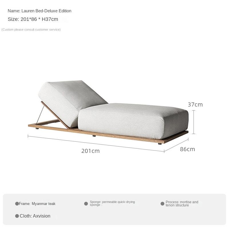 เตียงนอน-ผ้าใบไม้สักเมียนมาร์