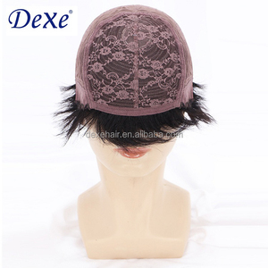 Dexe新设计天然瑞士高清蕾丝发际线人头马发饰漂白结处女人发适合女性自然外观