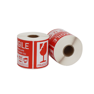 Custom Printing Fragile Sticker for Shipping Self-Adhesive Warning Label Safety <strong>Decal</strong> <strong>Red</strong> Color Printed Tag - Product Image 1