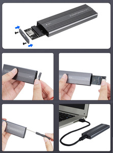 Dual Protocol M2 Ngff Nvme 2 in <strong>1</strong> Ssd <strong>Enclosure</strong>