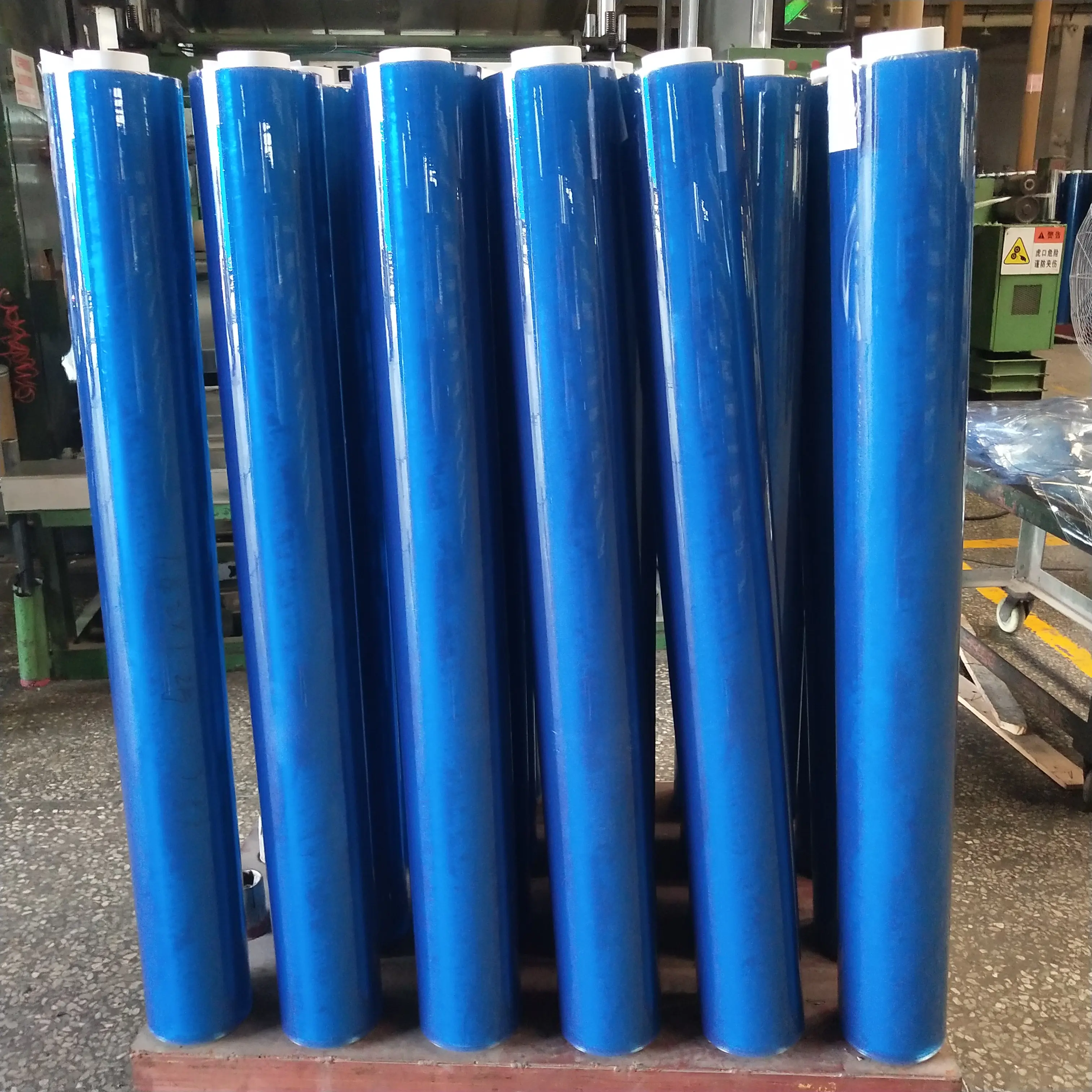 Película impermeable azul supertransparente de PVC, sin contracción, artículos de aseo, bolsas de plástico de pescado, materiales de embalaje de película de plástico para invernadero