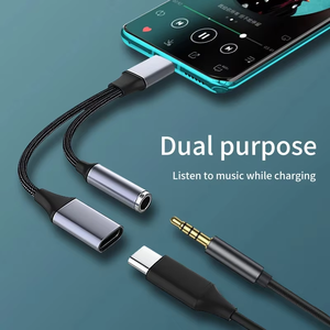 USB C AUX 3.5mm ses kablosu tip C 3.5mm Aux kablosu 2 in 1 adaptörü - Product Image 2