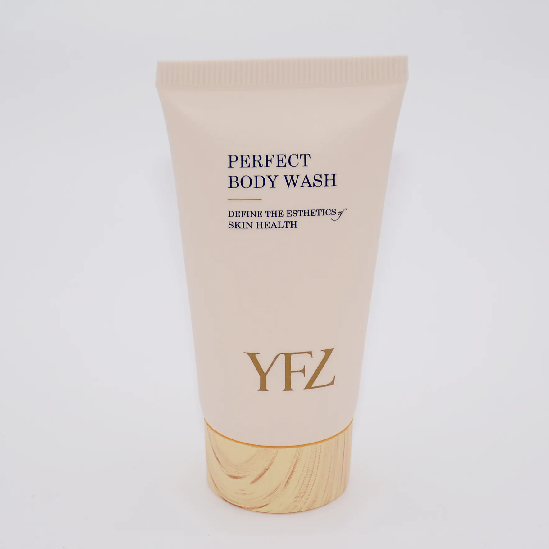 Premium kalite 30ml 50ml mükemmel vücut yıkama tüpü şampuan matt dokulu yüzey kozmetik ambalaj tüpü woodgrain vidalı kapak ile