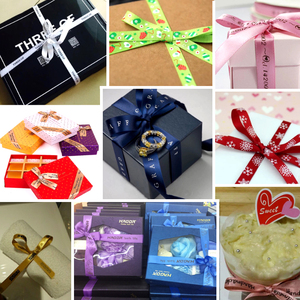 Großhandel individuell bedruckte Markenname Logo Rolle Geschenk Gurtband Klebeband Satin band