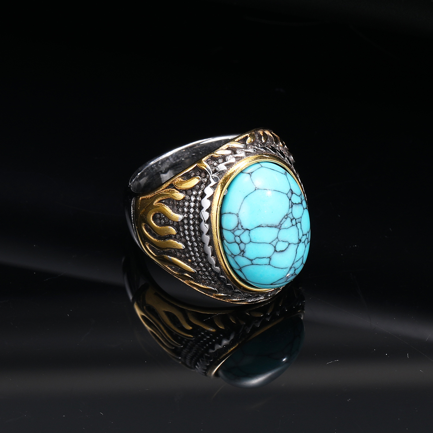 Bague turquoise verte