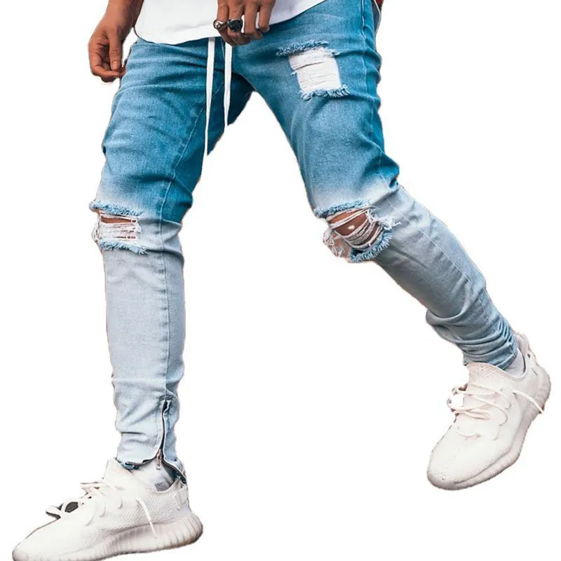 Gingtto-pantalones vaqueros para hombre, Jeans de lujo, ajustados, azules