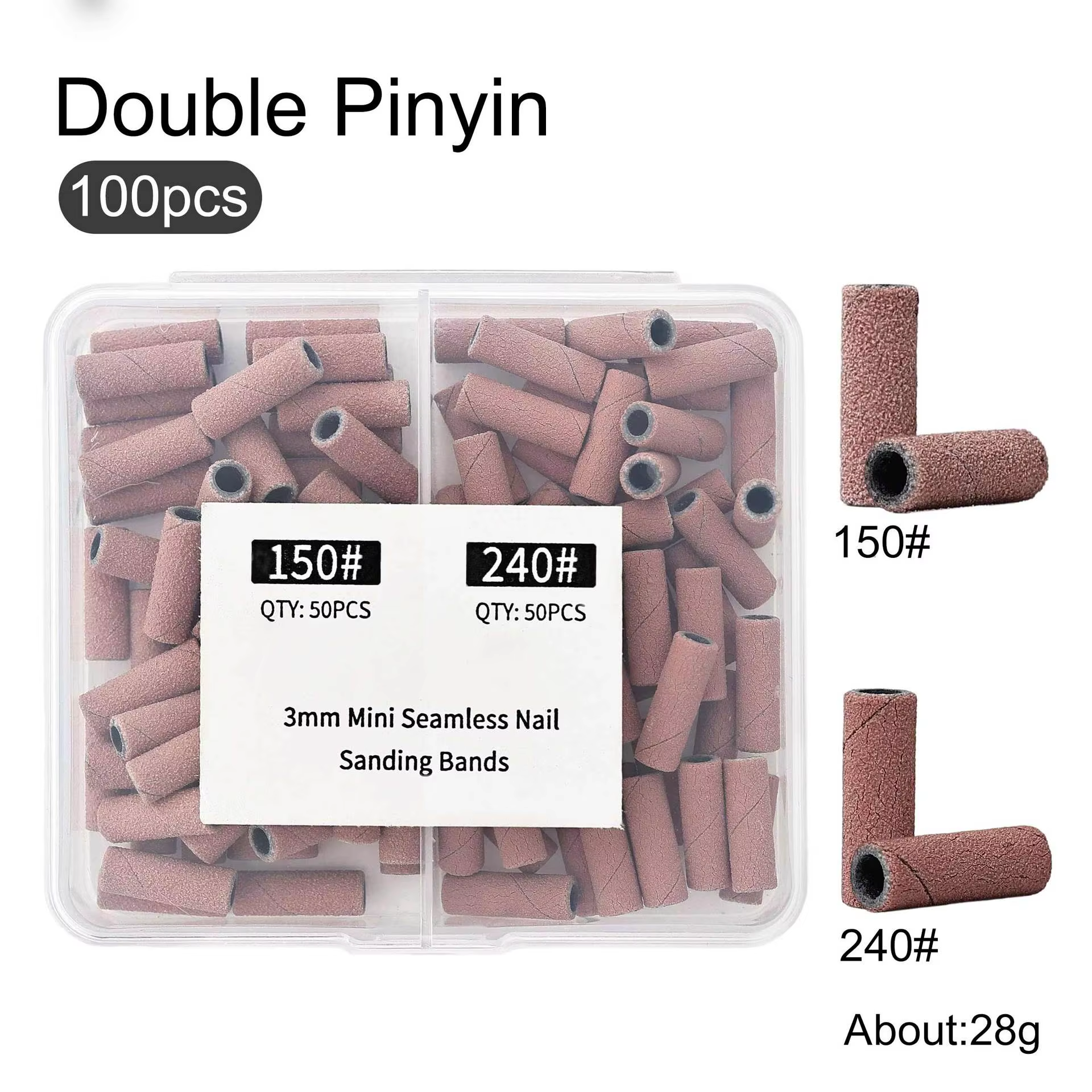 Paquete de 2 anillos de lija pequeños, grano 150/240 - 100 unidades.