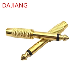 DAJIANG Fabricante chapado en oro 6,35mm 1/4 \ "TS enchufe a RCA hembra Audio Adaptador convertidor enchufe DC salida Jack adaptador - Product Image 2