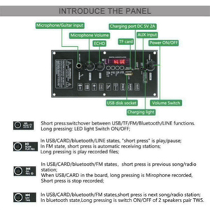 HIFI Bass <strong>Bluetooth</strong> Amplifier Board <strong>Bluetooth</strong> <strong>Audio</strong> Decoder Module with Both Charging <strong>and</strong> Karaoke Functions - Product Image 3