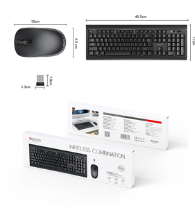 NUEVO Teclado y mouse inalámbricos personalizables Ergonomía Chip inteligente Teclado silencioso Ratón Combo Negro - Product Image 6