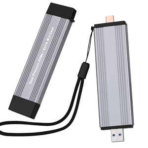 มินิ USB SSD Enclosure USB C 3.1 + 3.0 Dual Connector SSD Case B คีย์ B + M คีย์อลูมิเนียม2 in 1 M.2 SSD Enclosure - Product Image 6