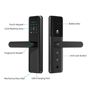 Volibel alüminyum alaşım Rfid kart şifre kodu elektrikli dijital parmak izi mavi-diş Ttlock App akıllı kapı kilidi - Product Image 2