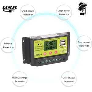 Хорошее качество 12V24V PWM солнечный контроллер заряда 10A 20A 30A Солнечная Панель Регулятор ЖК-дисплей - Product Image 2
