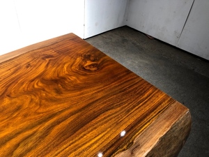 Toplantı yemek odası için stoklanan özel katı bütün ağaç döşeme masa tik levha - Product Image 6