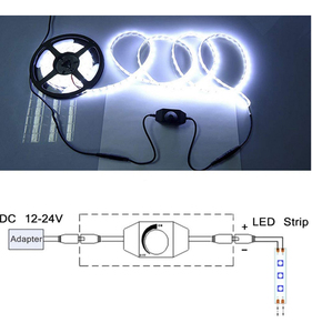 DC 12V-24V 2A светодиодные ленты Диммер Светодиодная лента диммер контроллер PWM встроенный диммер поворотный 5,5 мм x 2,1 мм DC для Светодиодная лента шнура - Product Image 5