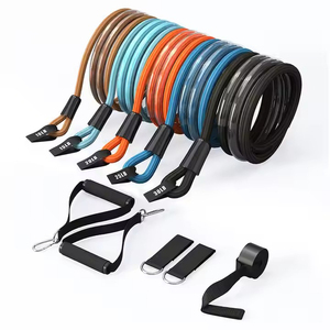 Home Exercise Bands with Door Anchor <strong>Handles</strong> Ankle Straps Adjustable Workout <strong>Elastic</strong> Bands Fitness Resistance Tube Bands Set - Product Image 1