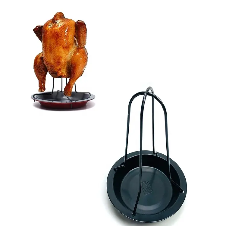 Vendita calda antiaderente in acciaio al carbonio BBQ pollo cremagliera anatra in piedi torrefazione griglia per strumenti di griglia all'aperto