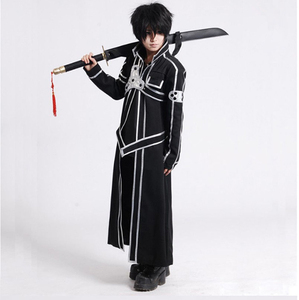 Sword Art Online SAO Kirito Kirigaya Kazuto ชุดคอสเพลย์ (แจ็คเก็ต + กางเกง + เสื้อยืด + สายคล้องไหล่ + เข็มขัด + ปลอกแขน) - Product Image 1