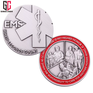 15 Năm Nhà Máy Tùy Chỉnh Kim Loại Men EMS Thách Thức Đồng Xu Khi Giây Đếm-Khẩn Cấp Dịch Vụ Y Tế Đồng Xu - Product Image 2