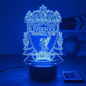Akrilik futbol dekoratif 3D LED gece ışığı lamba renk değiştirme ve ev dekor için uzaktan kumanda ile - Product Image 3