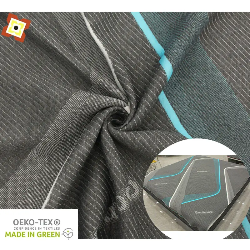 Grafeno funcional Colchón tela textil materia prima máquinas almohada tela stock lote sarga tela antiestática