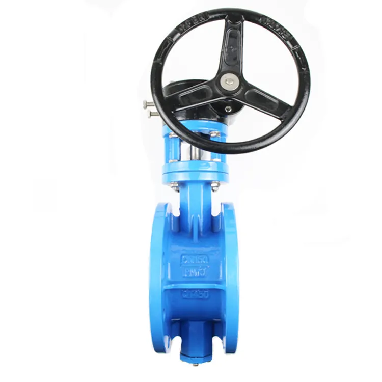 DN200-3200 Ductile Cast Iron Double Flanged Two Eccentric Butterfly Valve