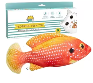 Juguete interactivo Floppy Fish Cat con Catnip y Silvervine Kitten Kicker Ejercicio Masticar Juguete - Product Image 1