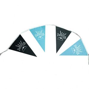 Barato colgante Mini rectángulo banderín fiesta banderas decorativas empavesado Banner logotipo personalizado cadena bandera en cuerda textil triángulo - Product Image 1