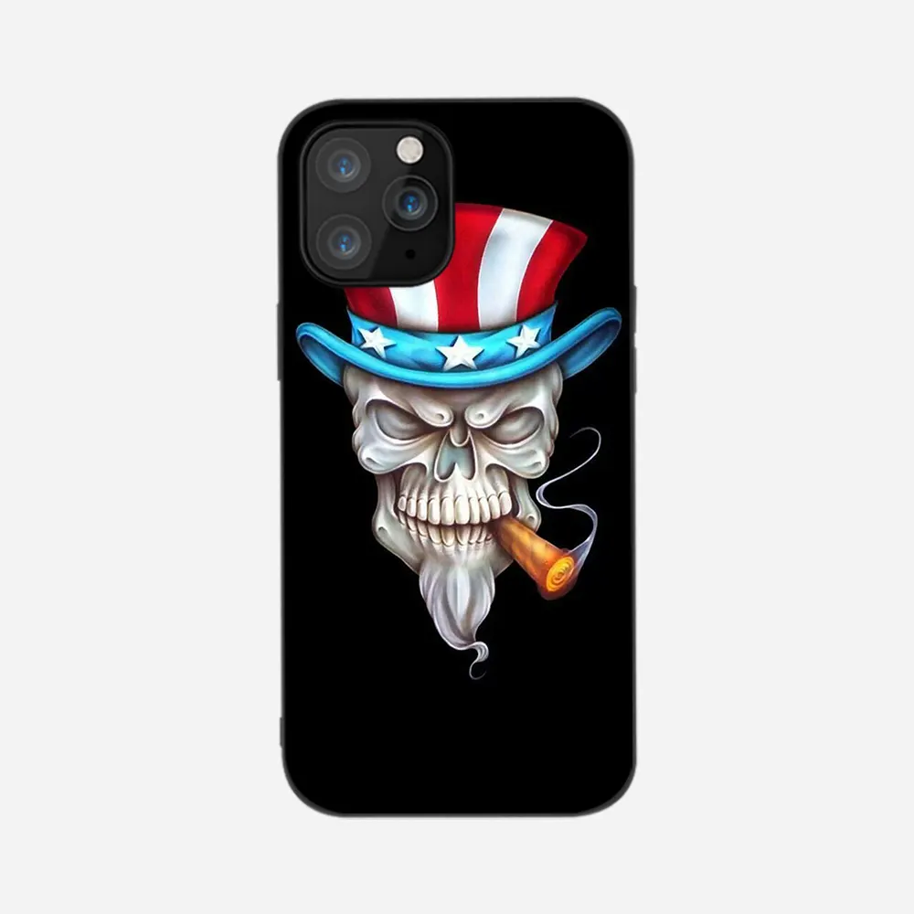 Skeleton Skull tattoo TPU borse in Silicone Cover per iPhone 11/12/13/14/15 Pro Max custodie per sublimazione del telefono cellulare con stampa UV