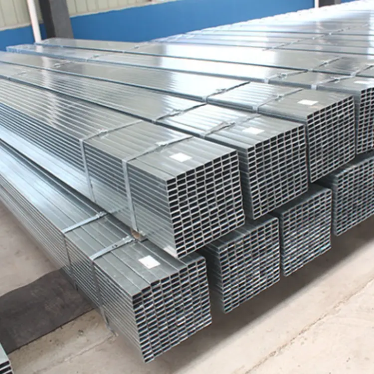 Sección tubo de acero rectangular cuadrado galvanizado 2,5 pulgadas 14ga 2 (1/2) x 2 (1/2) Tubo Cuadrado galvanizado