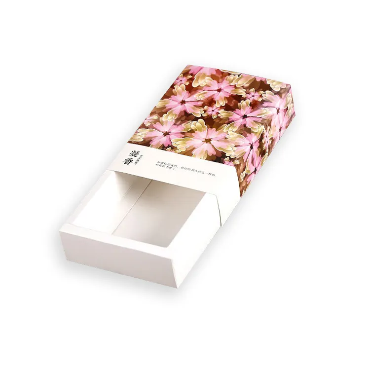 Caixa de papel dobrável para alimentos com logotipo personalizado OEM caixa de presente com gaveta de papel deslizante