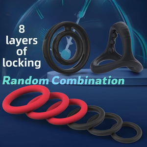 أحجام مختلفة مرنة سيليكون حلقة القضيب لعبة جنسية الذكور تأخير القذف حلقات الديك مجموعة للزوجين - Product Image 3