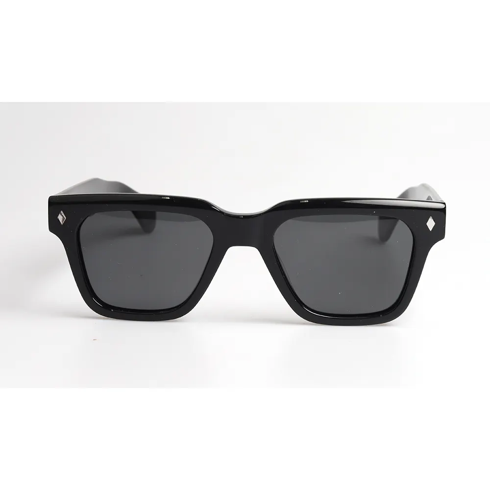 Occhiali da sole di lusso in acetato 2024 classici occhiali da sole con lenti protettive di spessore quadrato polarizzati Unisex occhiali da sole neri