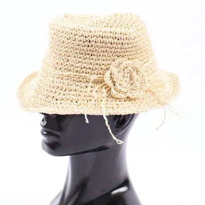 New Design Upf 50+ Adjustable Women Wide Brim Floppy Beach Logo Custom Women Sun Hat Beach Straw Hat Custom Embroidery