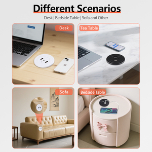 Toma de corriente de carga de teléfono móvil USB tipo C de 45mm diseño redondo de escritorio Mini 2 cargador de muebles Usb con adaptador DE LA UE para sofá - Product Image 6
