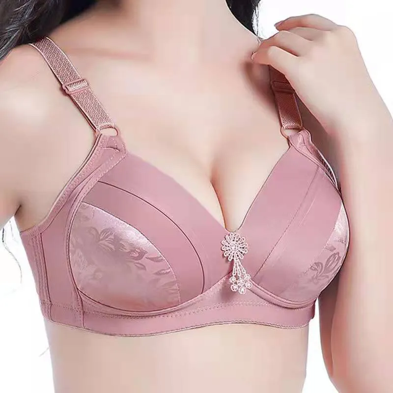 Wire Free Underwear Widened Shoulder Straps Comfort Breast Female Back Cotton Womens Bra