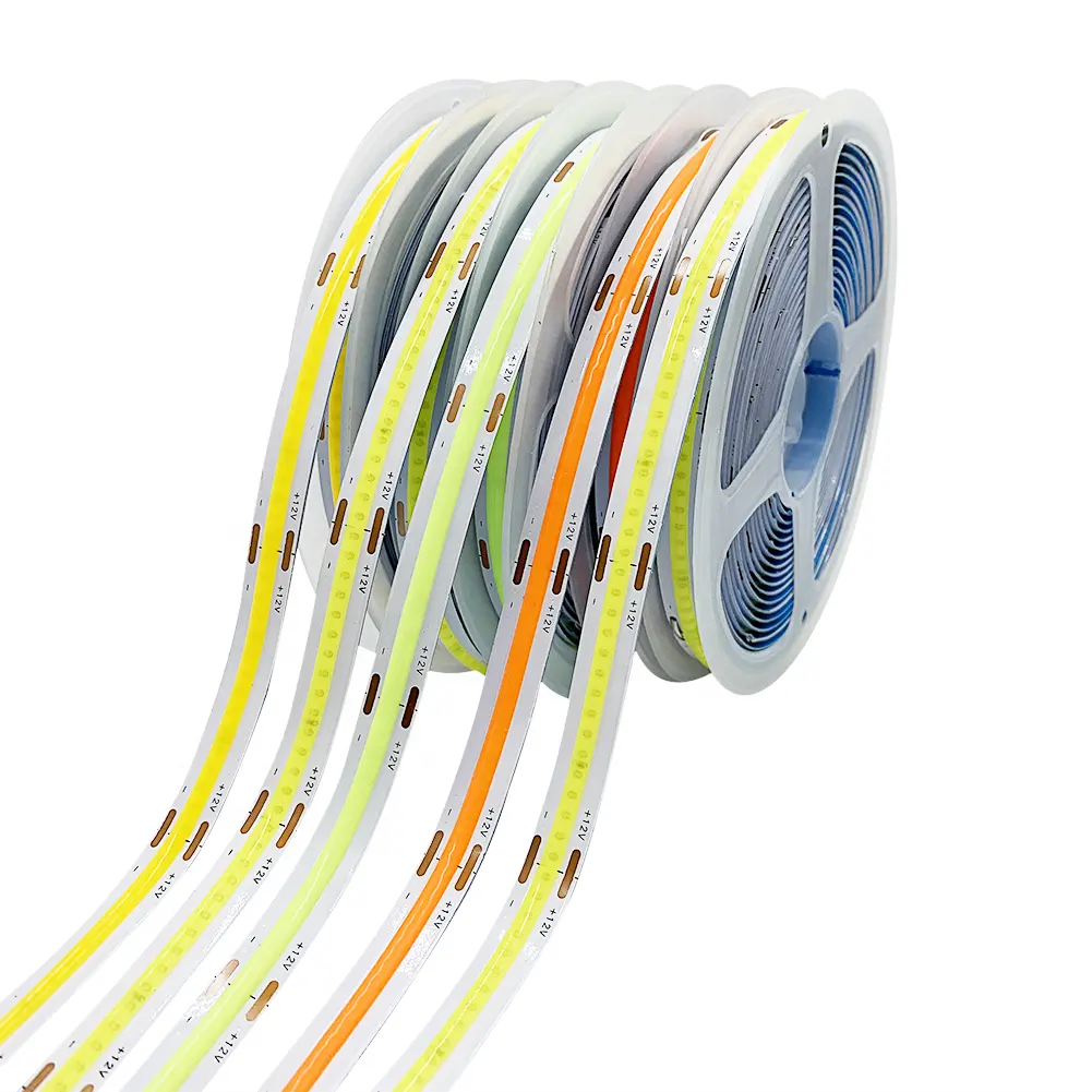 Dc 12V 3Mm Ultra Dunne Fob Cob Led Strip Licht 12V Led Cob Strip 24V 4Mm 5Mm Flexibele Cob Led Strip Licht 384led/M