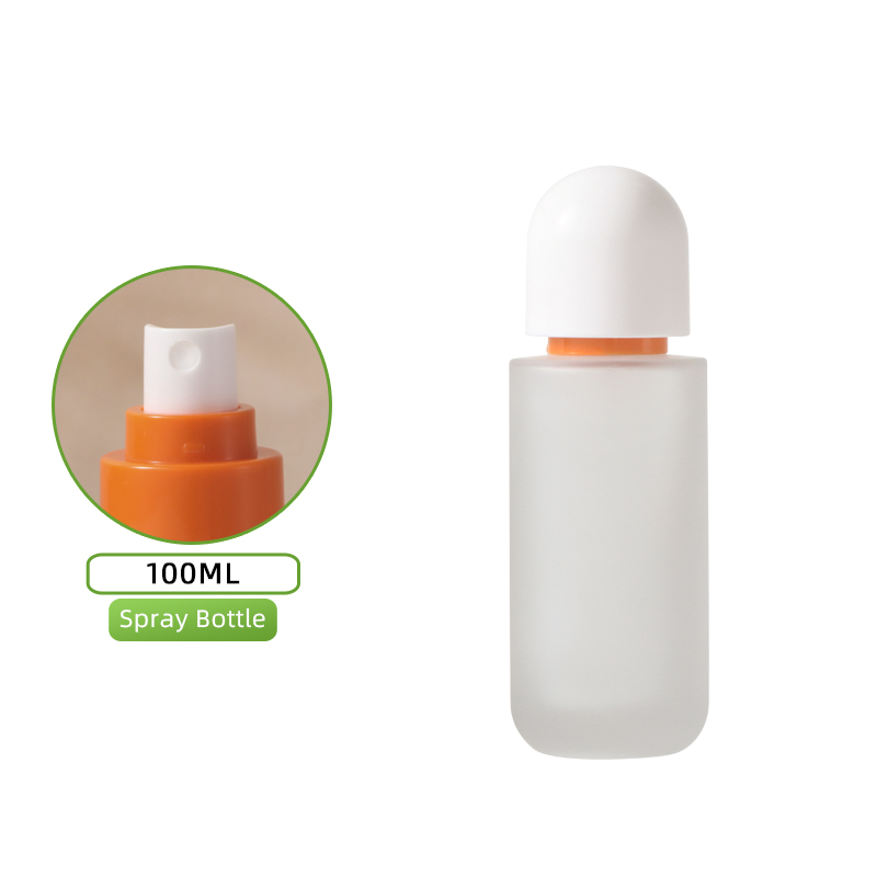 100ml frosted bottle-orange spray head+yunshang white cover