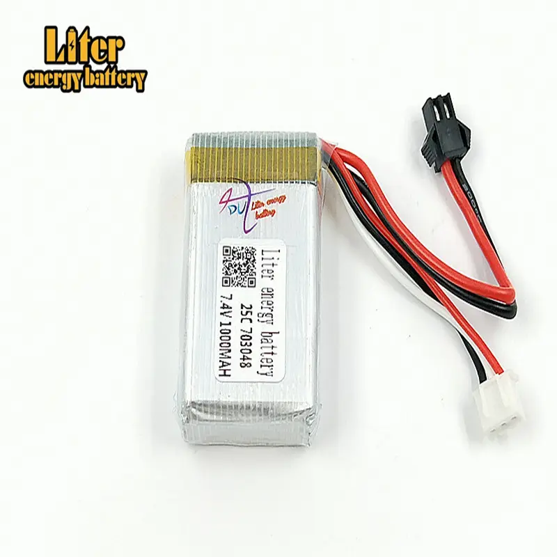 Platillo volador para aviones, batería de litio con enchufe SM, 703048, 25c, 7,4 V, 1000mAH, venta al por mayor