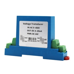 Transductor de voltaje CC 0-50V 100V 500V entrada 4-20mA transmisor de señal de salida Sensor de voltaje de corriente