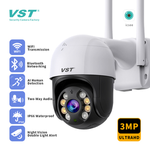 Düşük aydınlatma ve net görüntü H.265 Video sıkıştırma formatı kablosuz PTZ güvenlik kamerası ile ICSEE 3MP çözünürlük WIFI kamera - Product Image 2