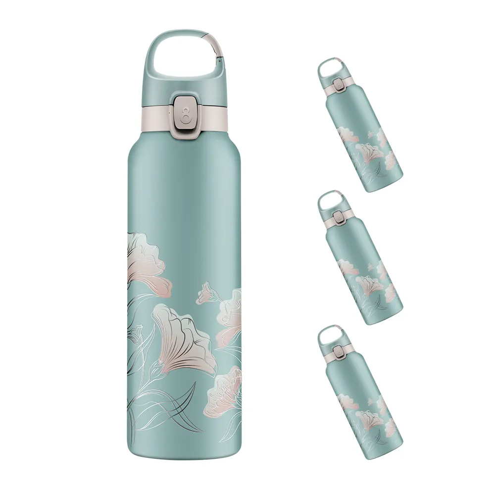 Botol air minum termos olahraga, termos stainless steel, botol sublimasi, dapat digunakan kembali logo warna kustom